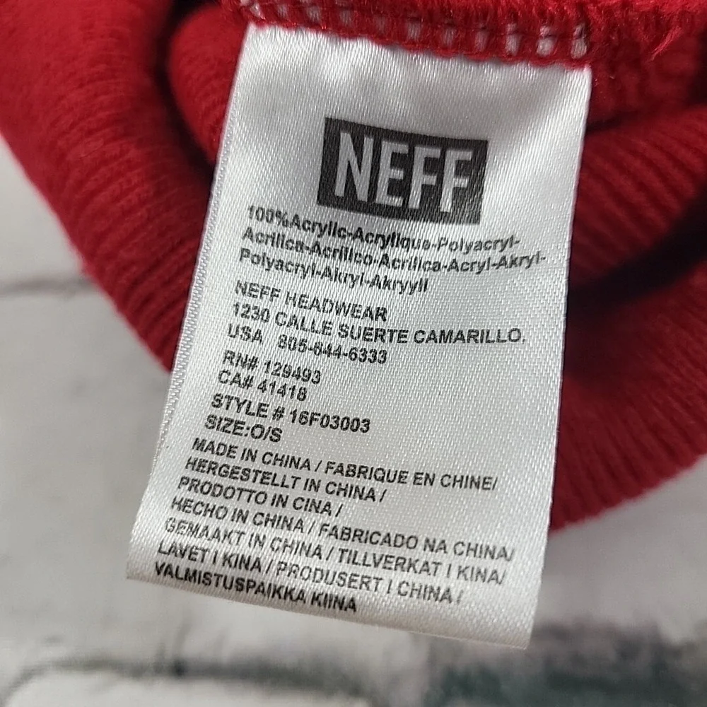 Neff Hat Unisex Red Beanie‎ Stretch Knit Roll-Up Warm Winter Ski Cap